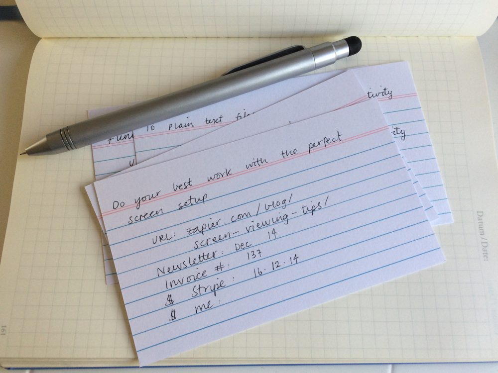 Index card example
