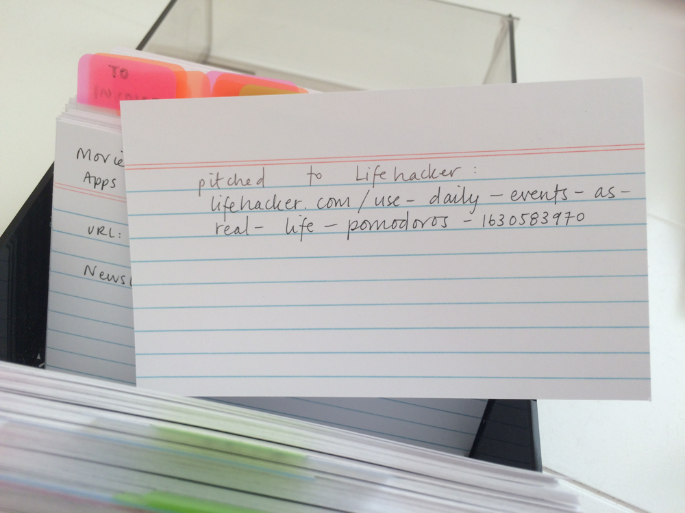 Back of index card